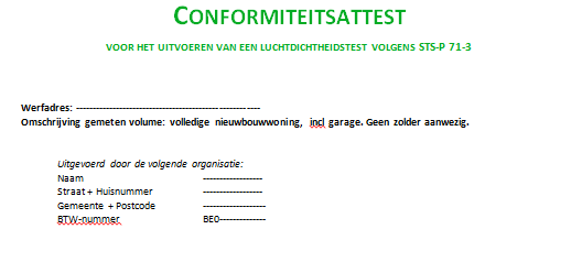 Hoofding conformiteitsattest